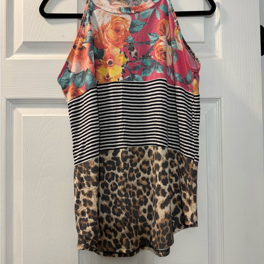 Lovely Melody Floral, Striped, and Leopard Tank Top
